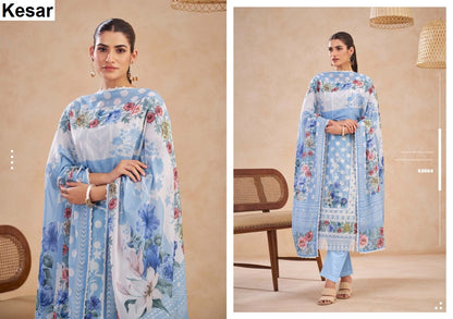 Jugnu Kesar Lawn Karachi Salwar Suits Exporter India