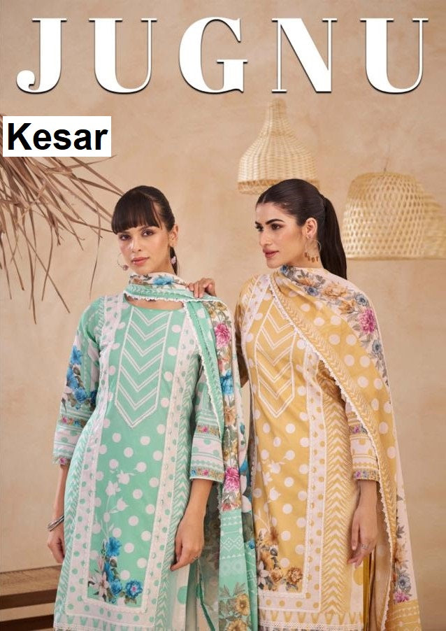 Jugnu Kesar Lawn Karachi Salwar Suits Exporter India