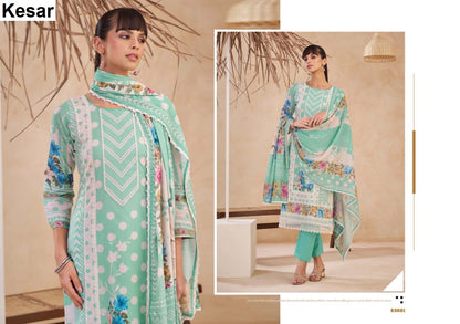Jugnu Kesar Lawn Karachi Salwar Suits Exporter India