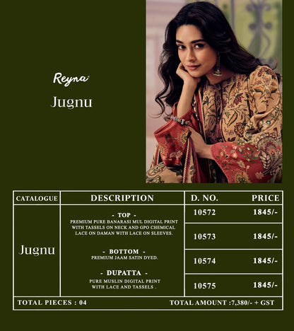 Jugnu Reyna Banarasi Pant Style Suits Wholesale Price