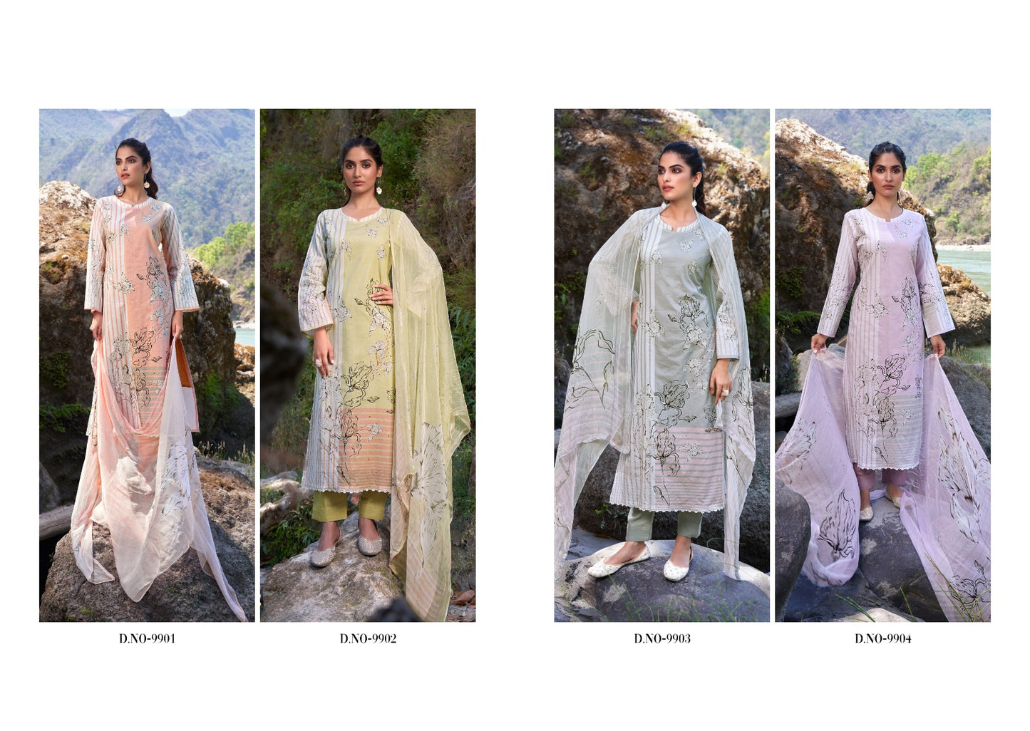 Jugnu Rupali Lawn Cotton Pant Style Suits Manufacturer India