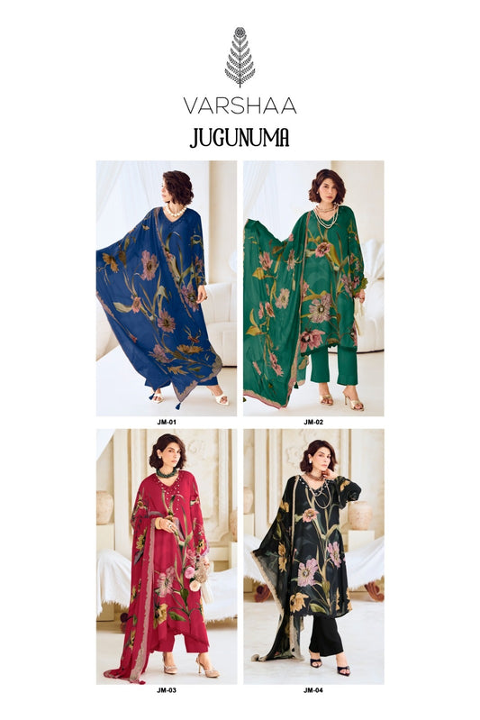 Jugunuma Varshaa Viscose Muslin Pant Style Suits Wholesale Price