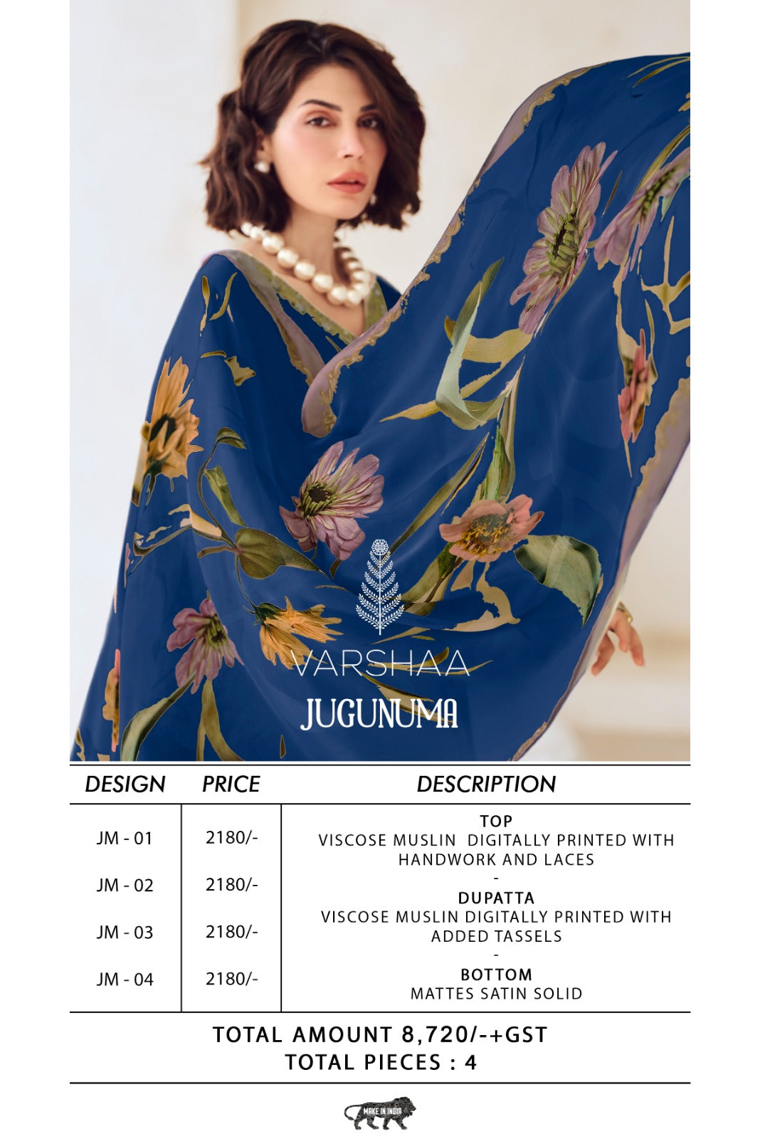 Jugunuma Varshaa Viscose Muslin Pant Style Suits Wholesale Price