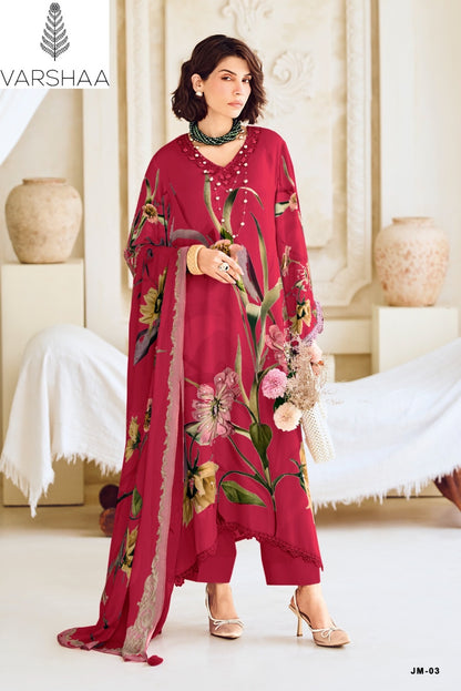 Jugunuma Varshaa Viscose Muslin Pant Style Suits Wholesale Price