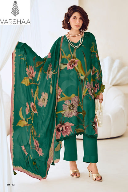Jugunuma Varshaa Viscose Muslin Pant Style Suits Wholesale Price
