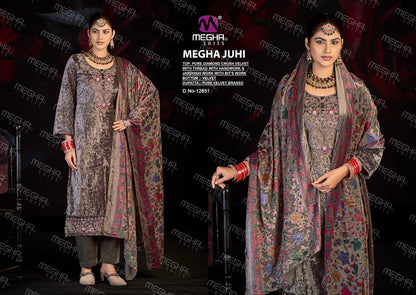 Juhi Megha Crush Velvet Suits Manufacturer Gujarat