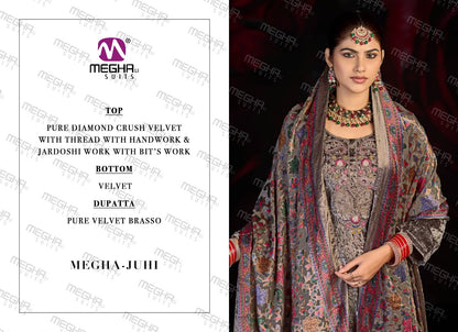 Juhi Megha Crush Velvet Suits Manufacturer Gujarat
