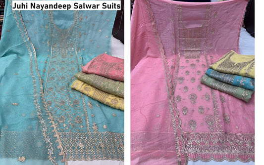 Juhi Nayandeep Crunchy Silk Salwar Suits Exporter