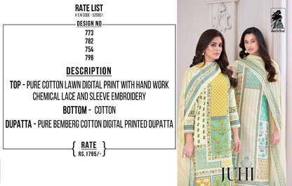 Juhi Sahiba Pure Cotton Pant Style Suits Wholesaler India