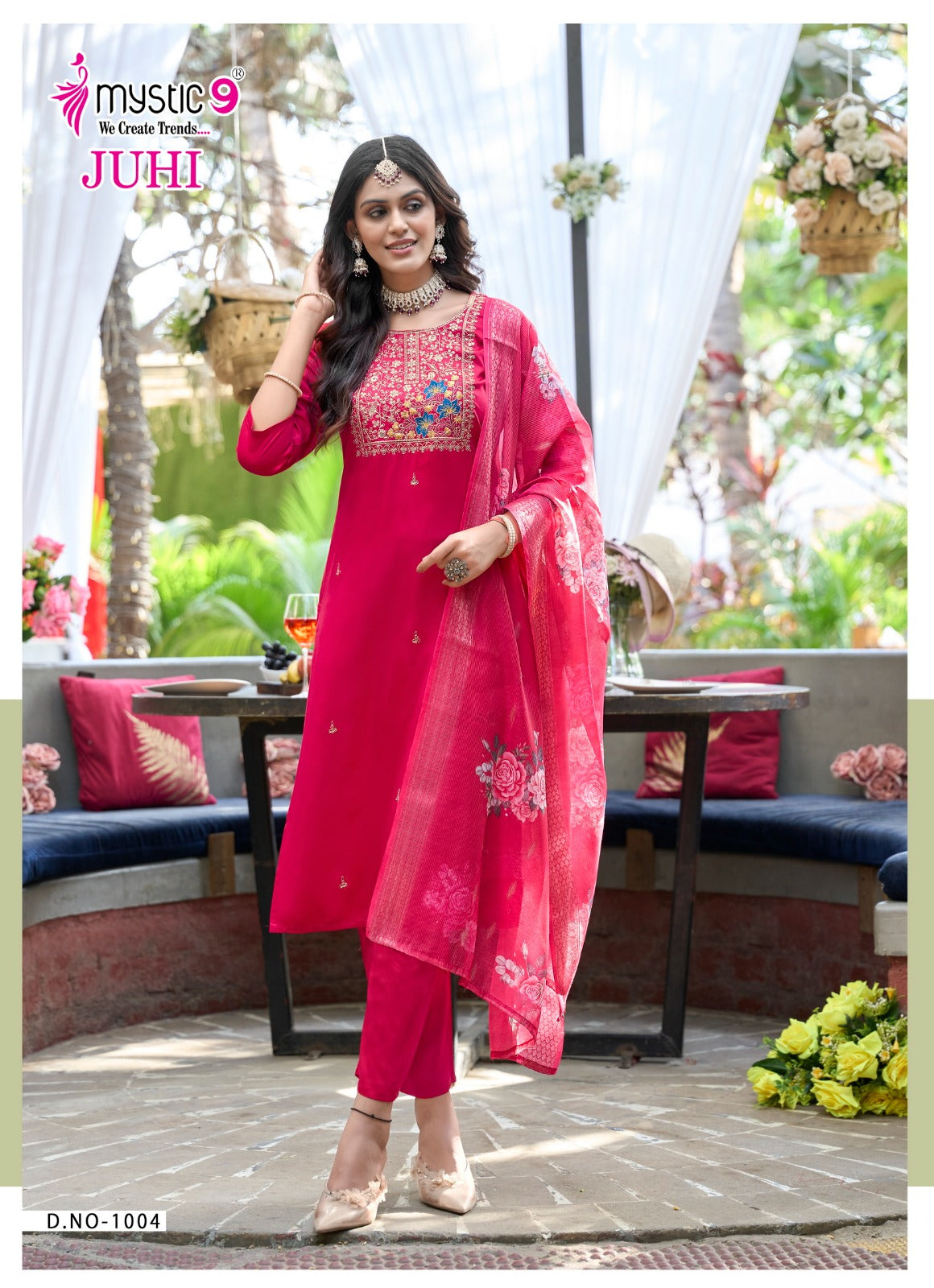 Juhi Vol 1 Mystic 9 Gaji Silk Readymade Pant Style Suits Exporter
