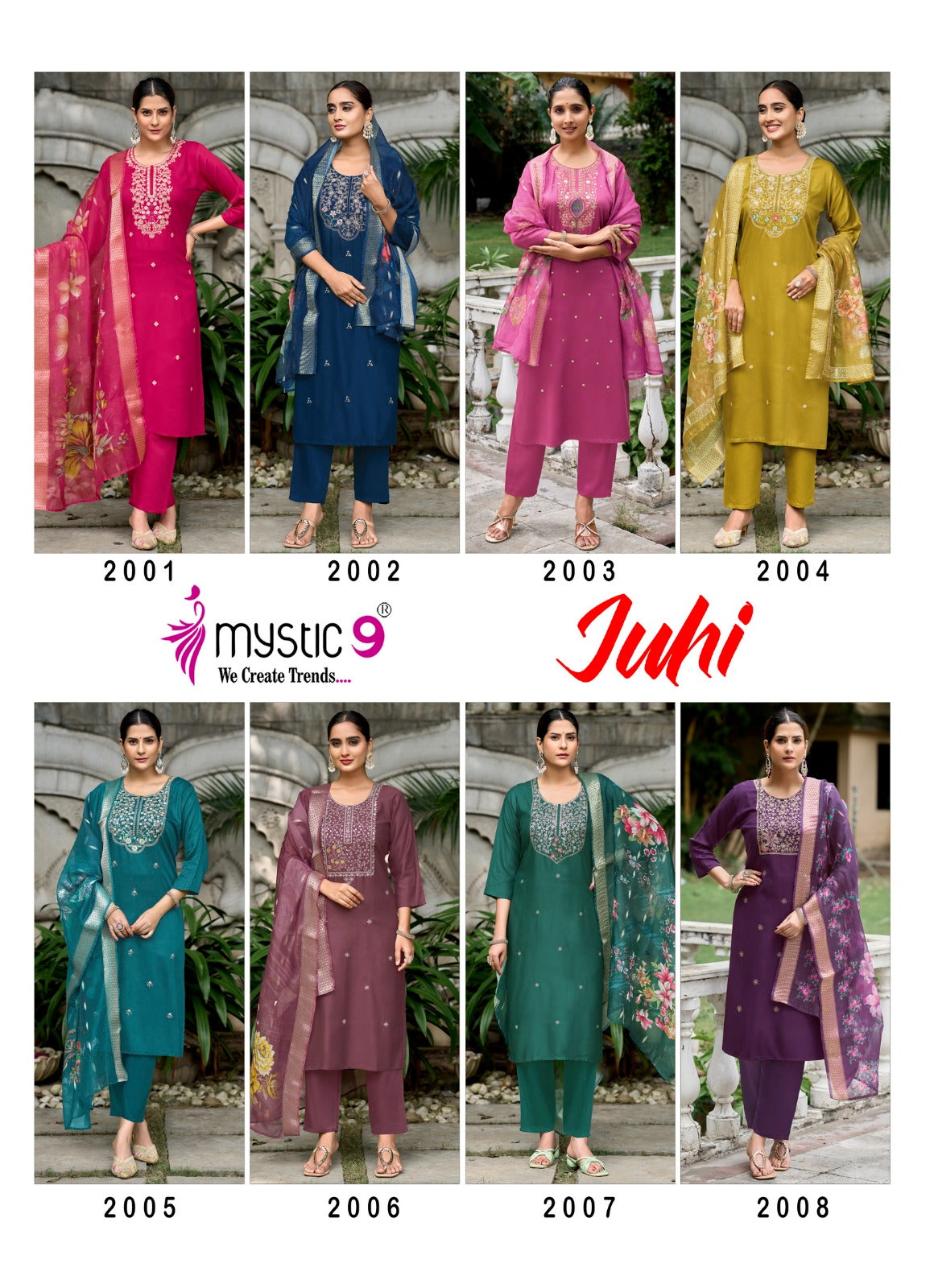Juhi Vol 2 Mystic 9 Gaji Silk Readymade Pant Style Suits Exporter India