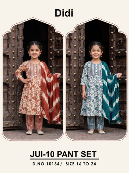 Jui 10 Dn 10134 Didi Rayon Girls Readymade Pant Suits Supplier Gujarat