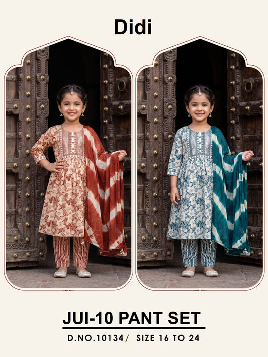 Jui 10 Dn 10134 Didi Rayon Girls Readymade Pant Suits Supplier Gujarat