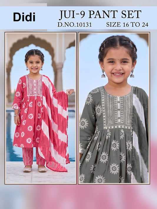 Jui 9 Dn 10131 Didi Rayon Girls Readymade Pant Suits Wholesale Price