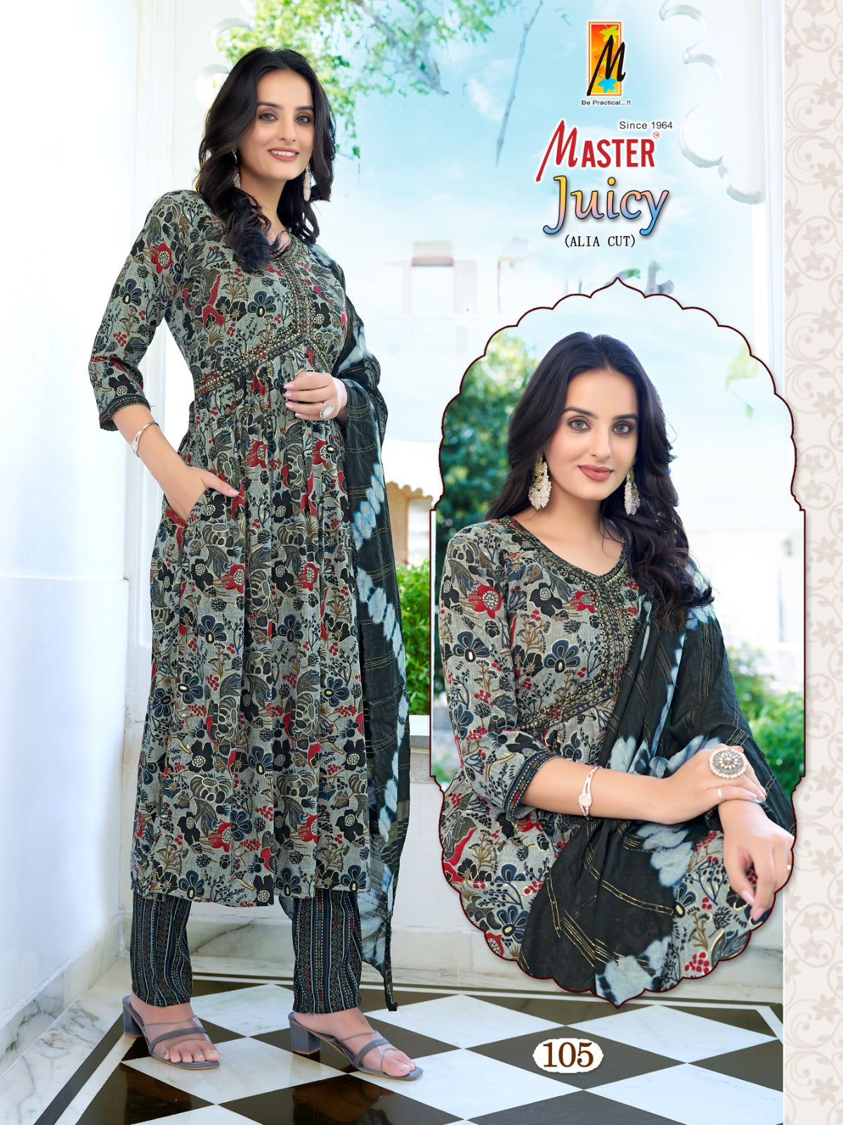 Juicy Alia Cut Master Capsule Print Readymade Pant Style Suits Manufacturer