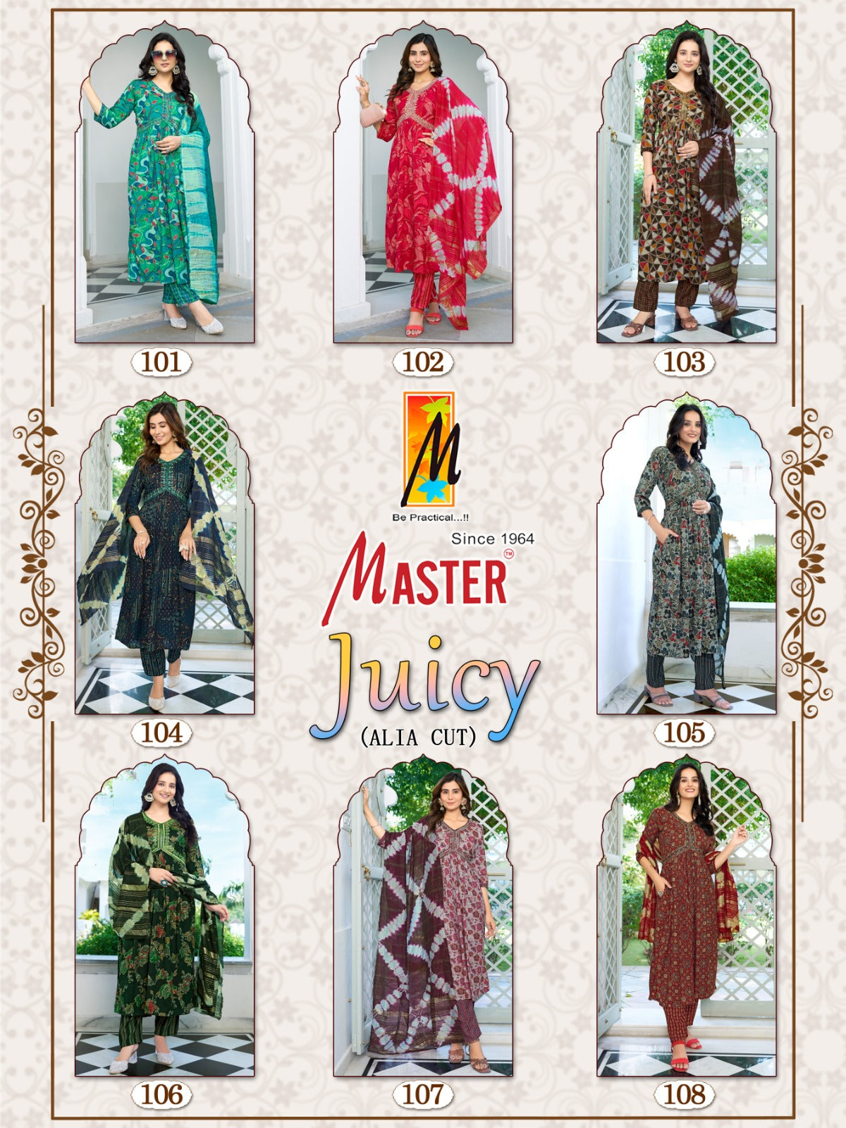 Juicy Alia Cut Master Capsule Print Readymade Pant Style Suits Manufacturer