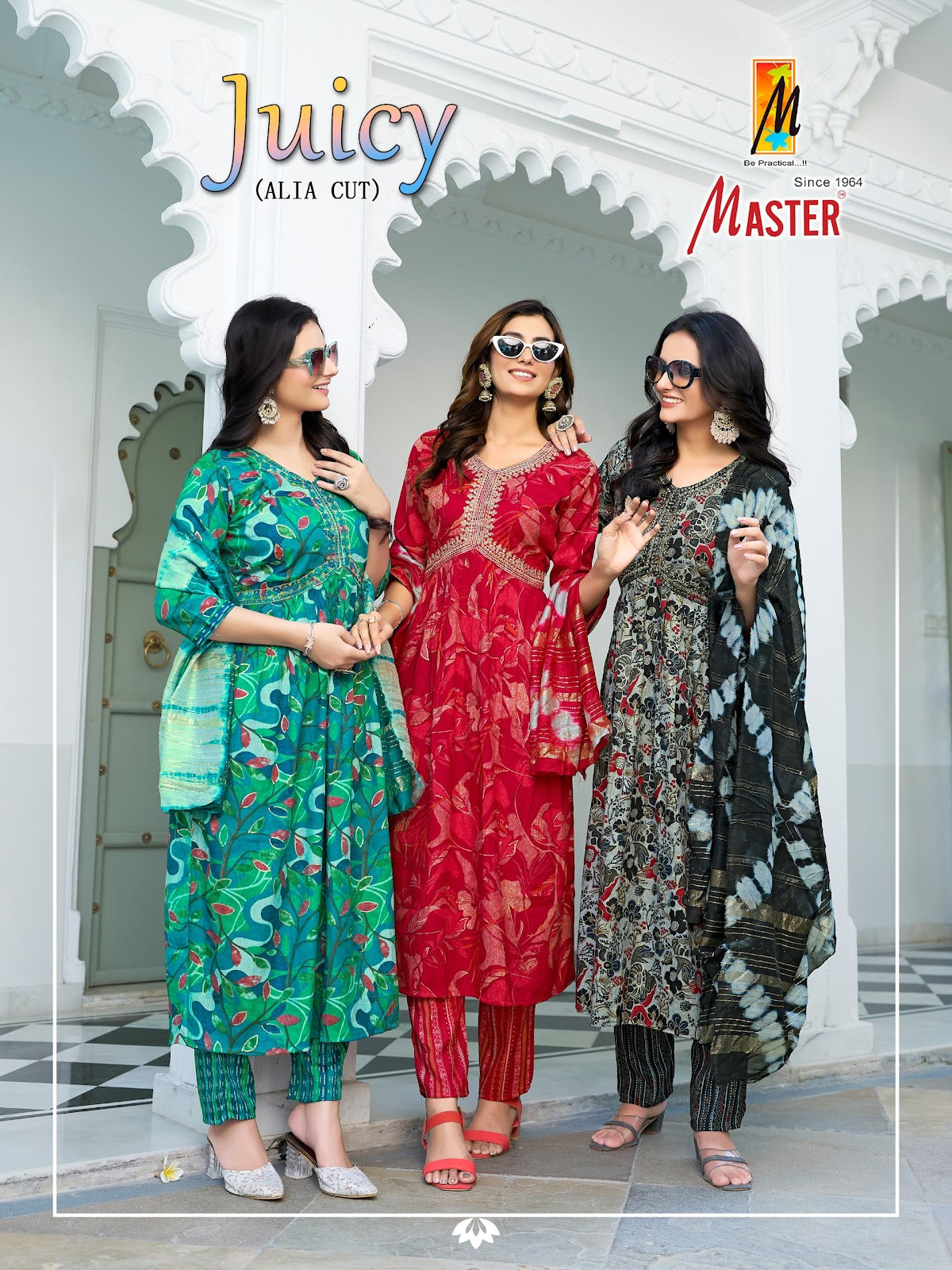 Juicy Alia Cut Master Capsule Print Readymade Pant Style Suits Manufacturer