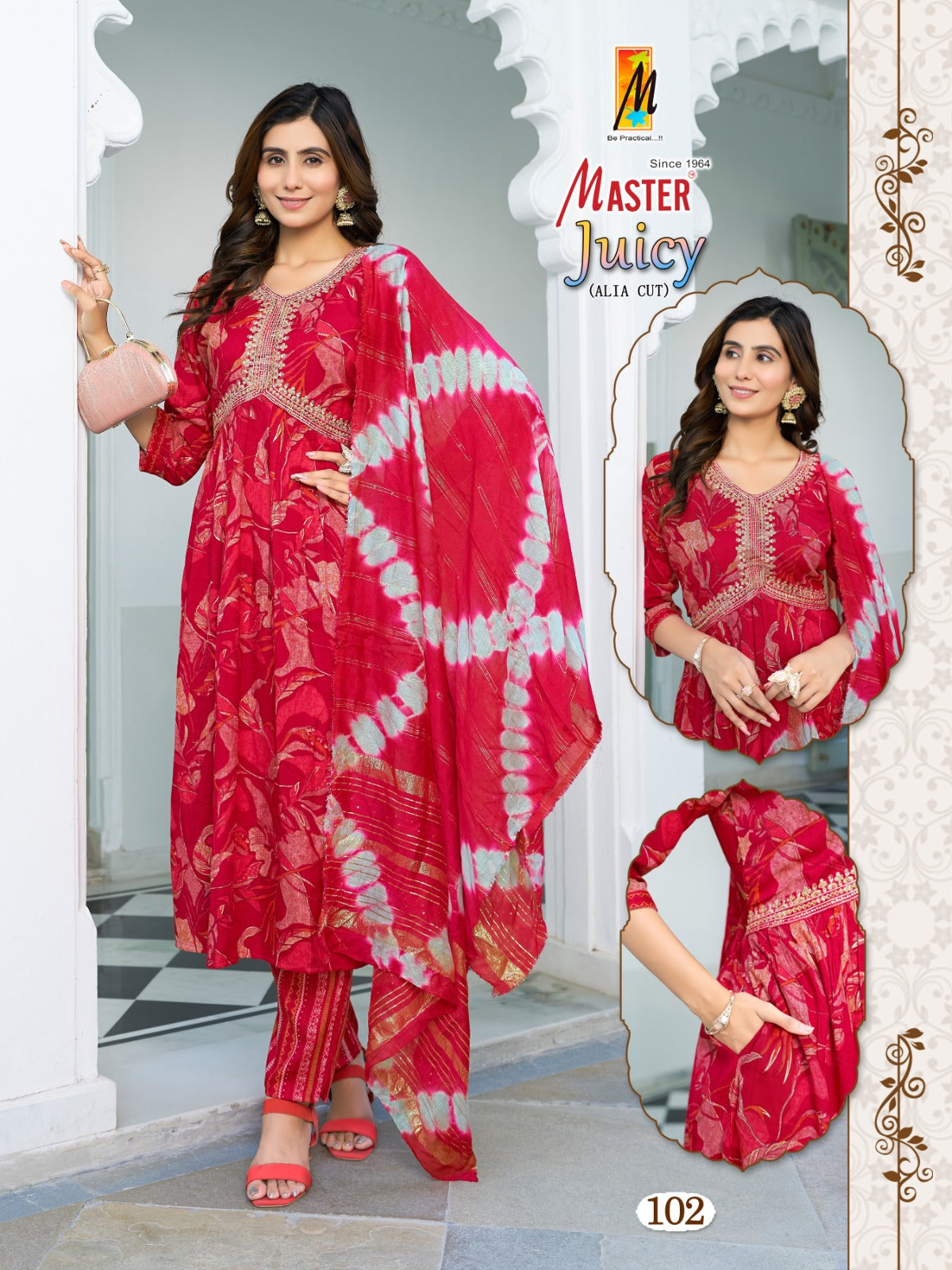 Juicy Alia Cut Master Capsule Print Readymade Pant Style Suits Manufacturer