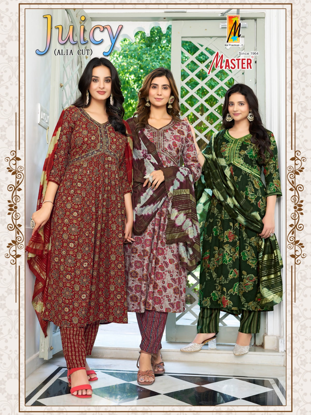 Juicy Alia Cut Master Capsule Print Readymade Pant Style Suits Manufacturer