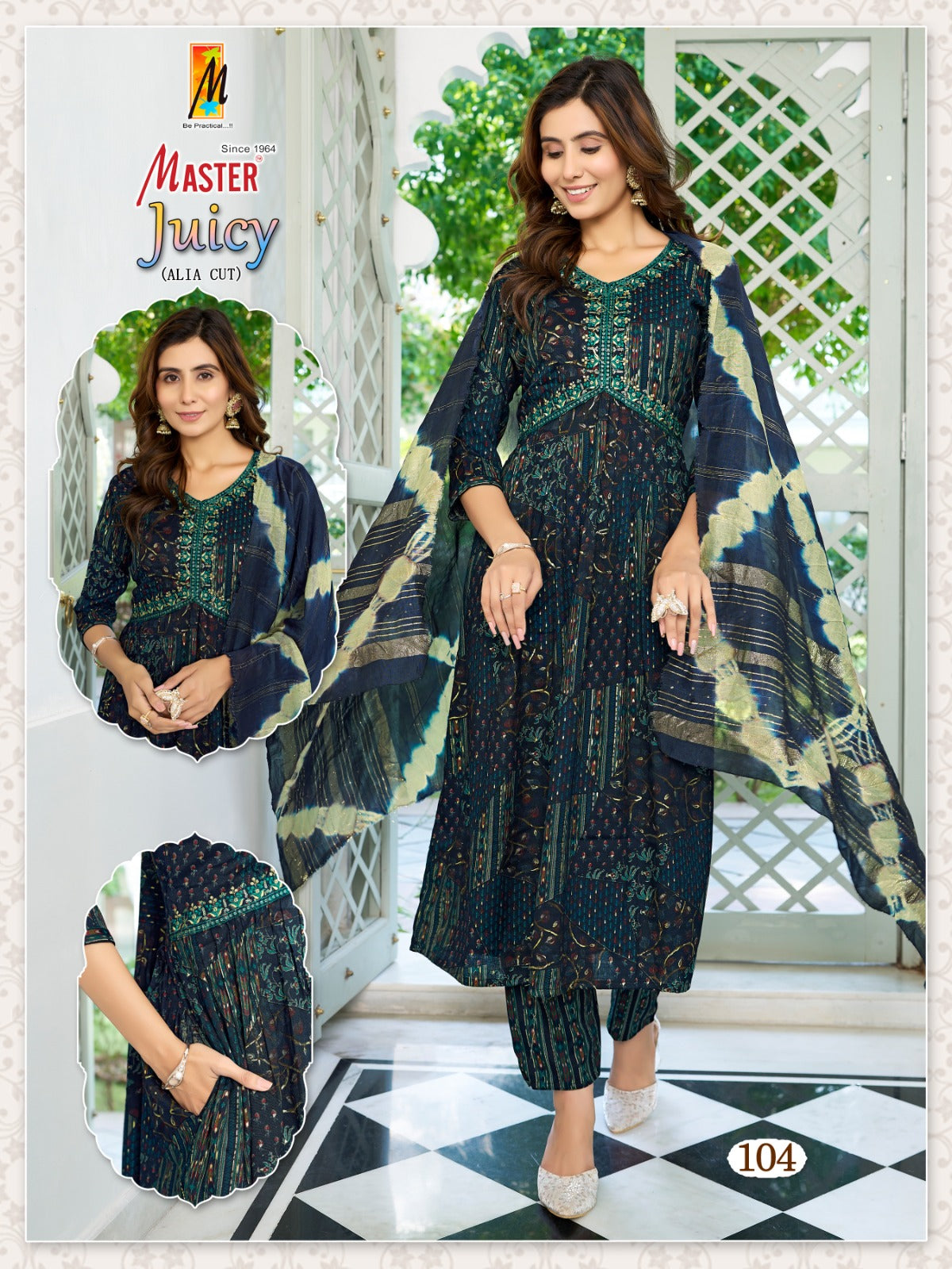 Juicy Alia Cut Master Capsule Print Readymade Pant Style Suits Manufacturer