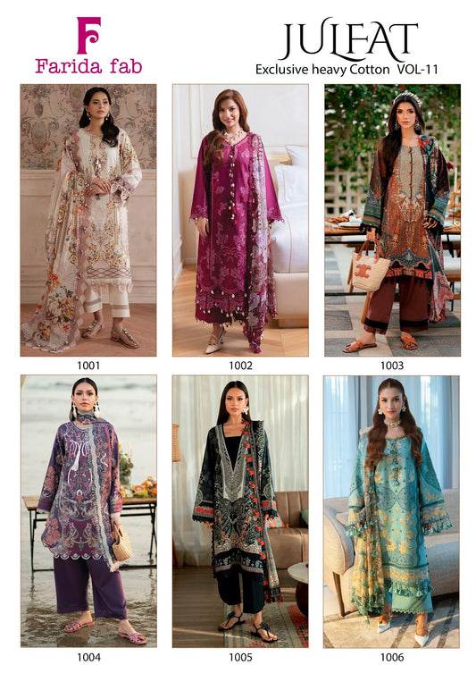 Julfat Vol 11 Farida Fab Lawn Cotton Karachi Salwar Suits Supplier
