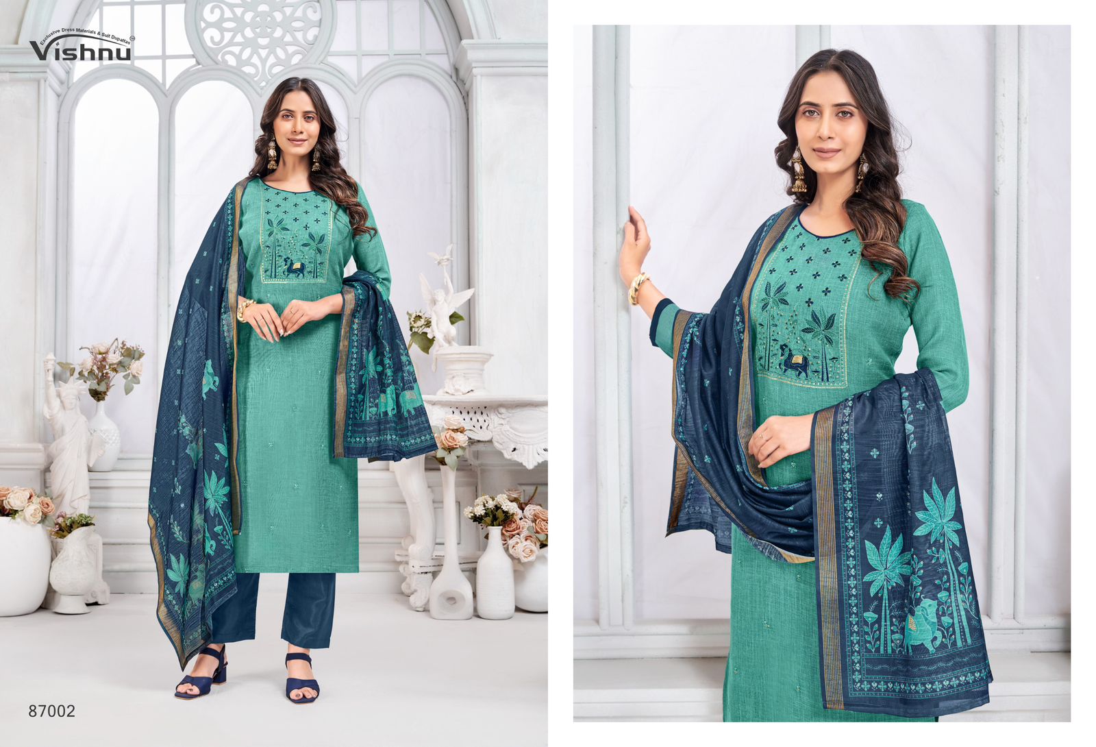 Juliana Vishnu Impex Linen Pant Style Suits Supplier Ahmedabad
