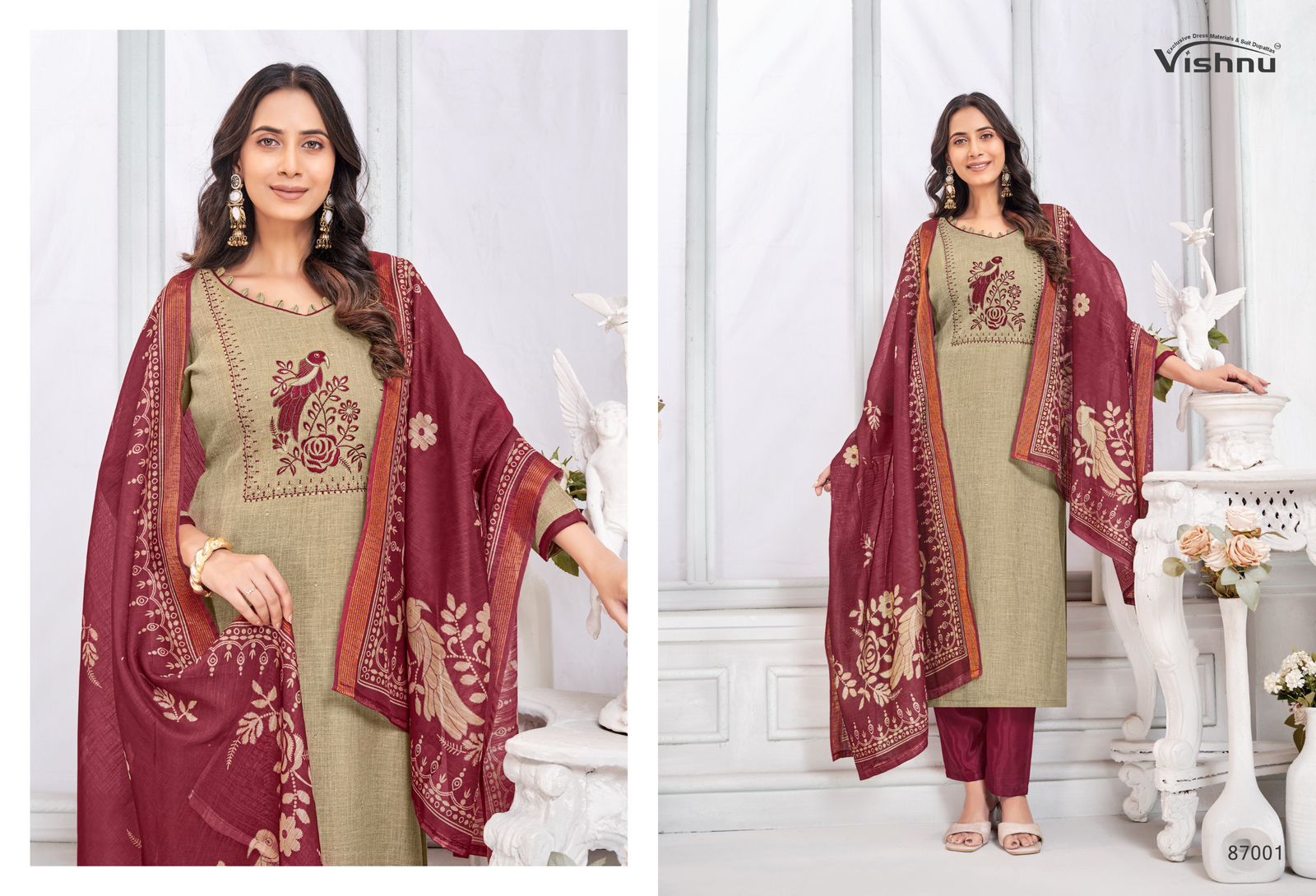 Juliana Vishnu Impex Linen Pant Style Suits Supplier Ahmedabad