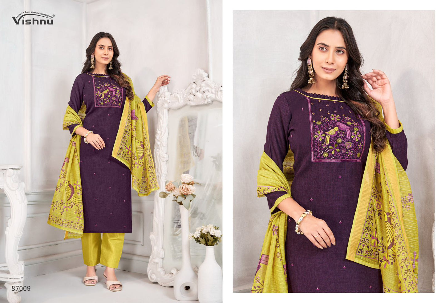 Juliana Vishnu Impex Linen Pant Style Suits Supplier Ahmedabad