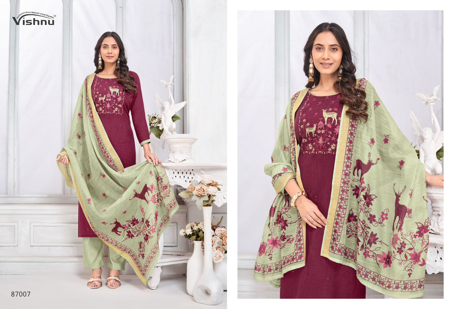 Juliana Vishnu Impex Linen Pant Style Suits Supplier Ahmedabad