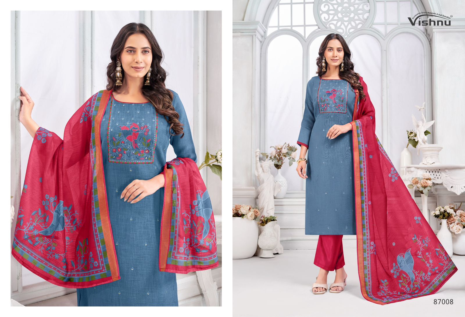 Juliana Vishnu Impex Linen Pant Style Suits Supplier Ahmedabad