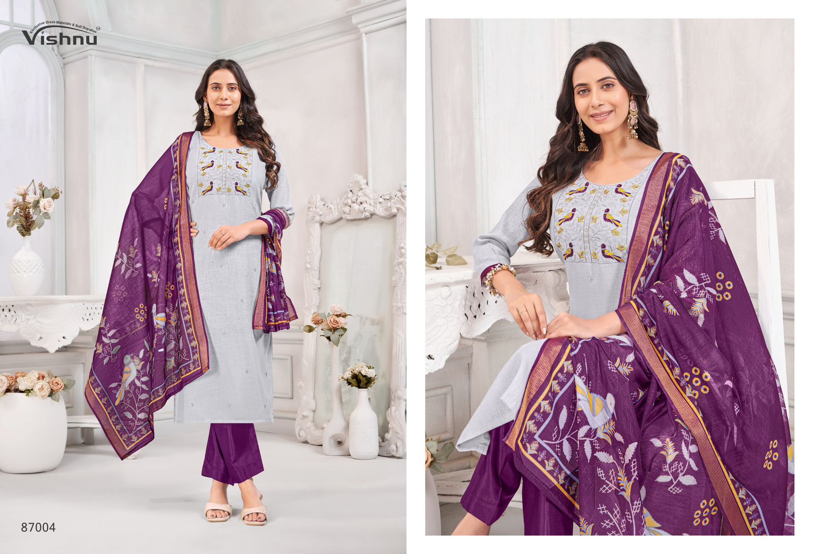 Juliana Vishnu Impex Linen Pant Style Suits Supplier Ahmedabad