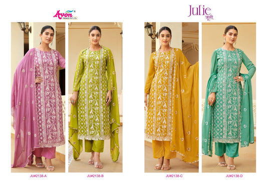 Julie Avon Trendz Viscose Georgette Pant Style Suits Supplier Ahmedabad