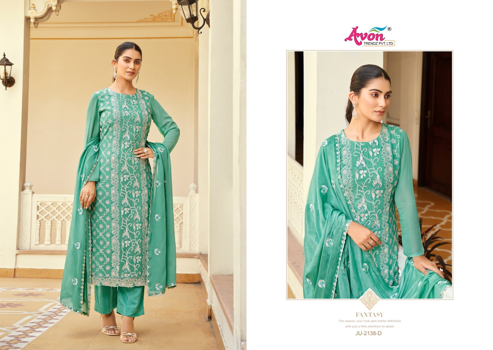 Julie Avon Trendz Viscose Georgette Pant Style Suits Supplier Ahmedabad