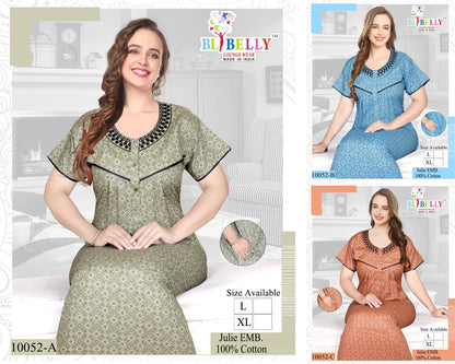 Julie Belly Cotton Night Gowns Wholesale Price