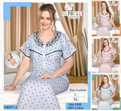Julie Belly Cotton Night Gowns Wholesale Price