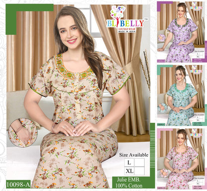 Julie Belly Cotton Night Gowns Wholesale Price