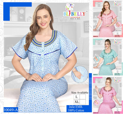 Julie Belly Cotton Night Gowns Wholesale Price