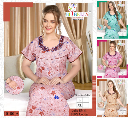 Julie Belly Cotton Night Gowns Wholesale Price