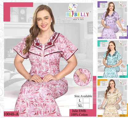 Julie Belly Cotton Night Gowns Wholesale Price
