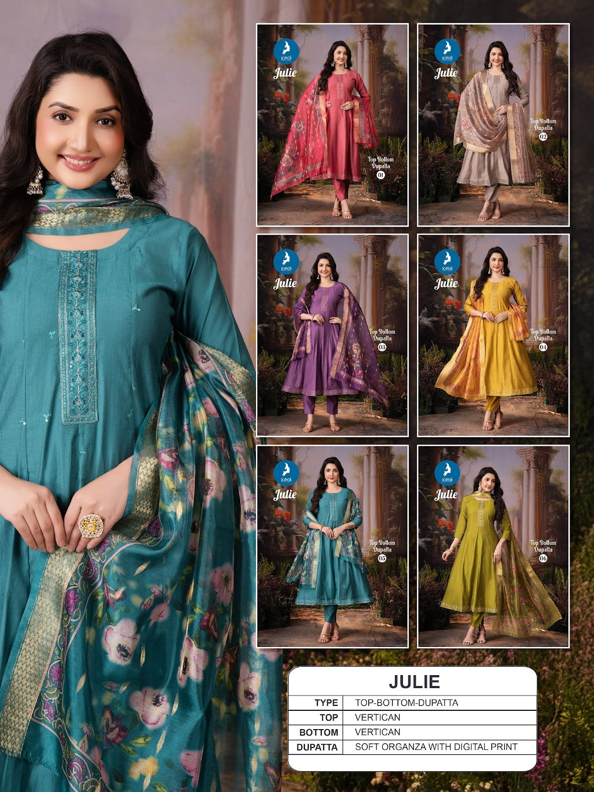 Julie Kaya Vertican Readymade Anarkali Suits Exporter India