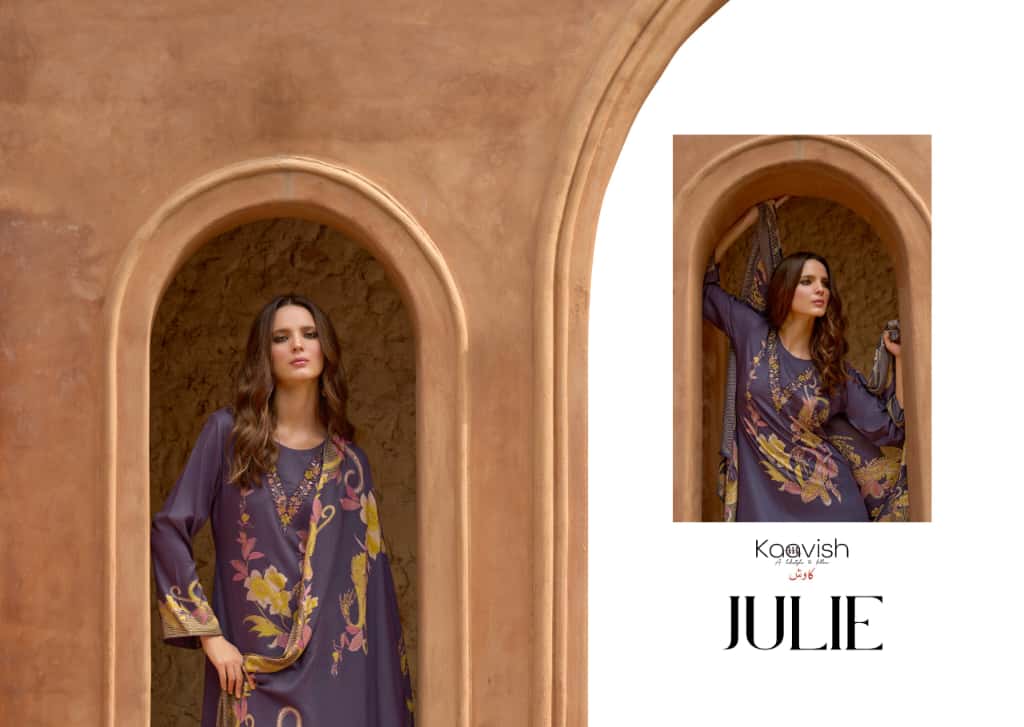 Julie Kilory Kaavish Viscose Pashmina Suits Wholesale Price