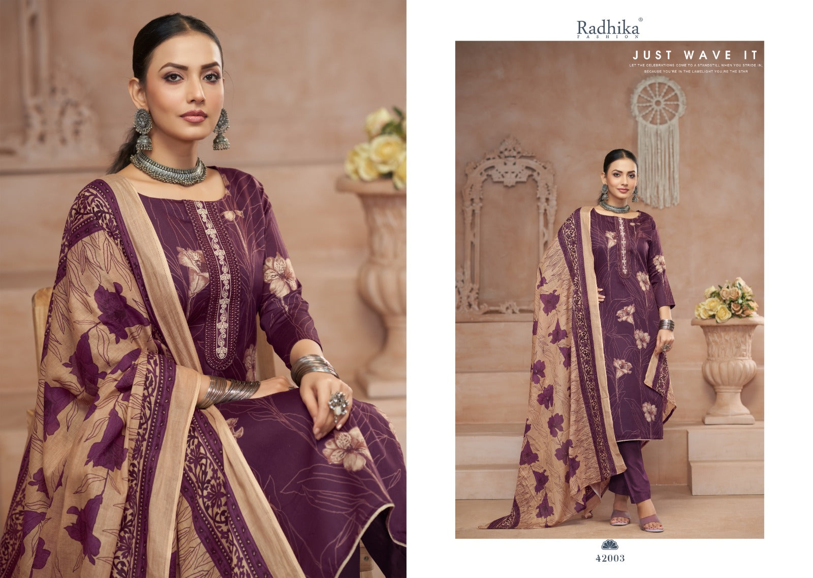 Julie Radhika Fashion Azara Jam Cotton Karachi Salwar Suits Manufacturer Gujarat