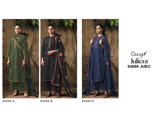Juliera S4899 Ganga Cotton Plazzo Style Suits Supplier Ahmedabad