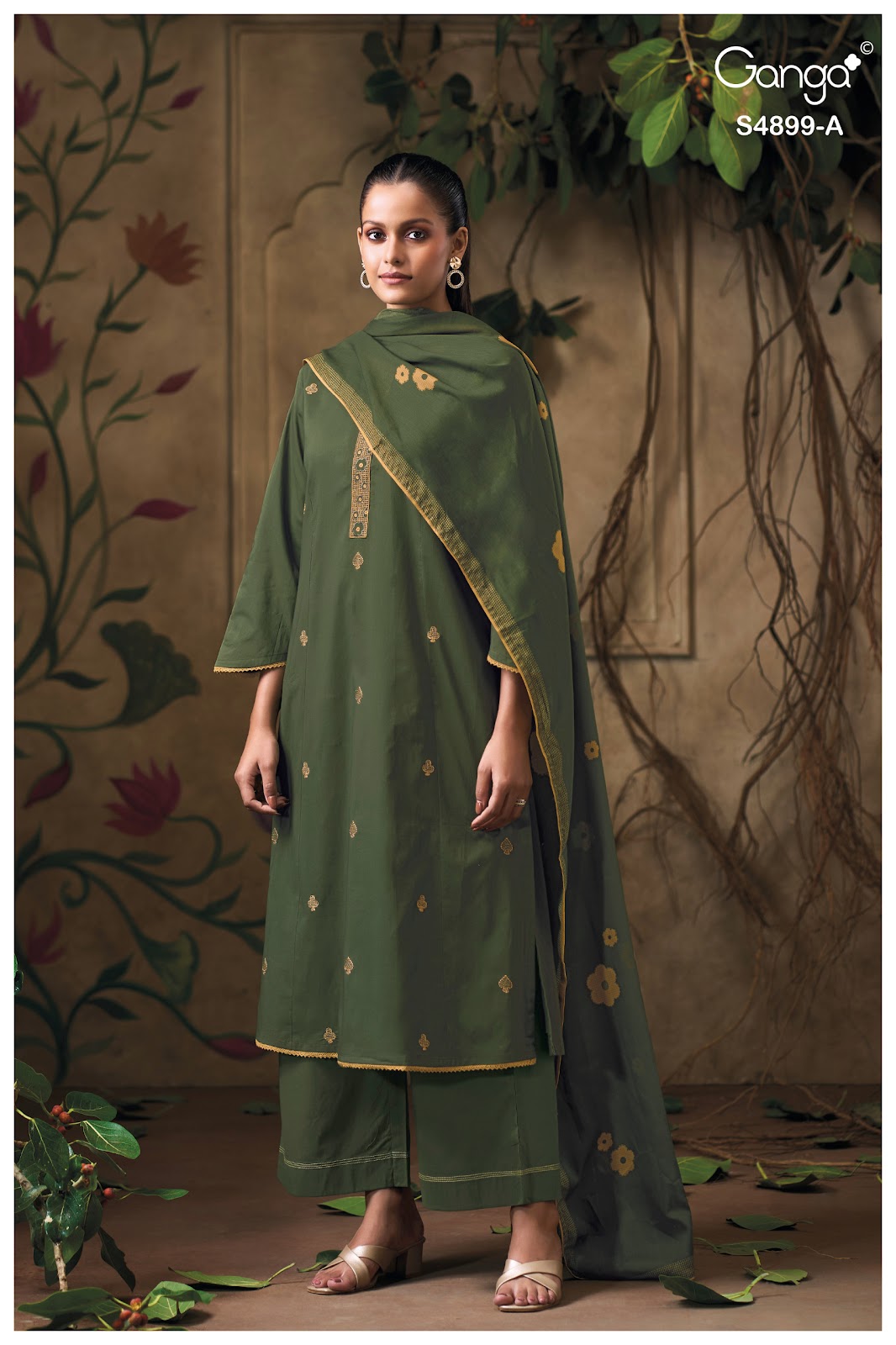 Juliera S4899 Ganga Cotton Plazzo Style Suits Supplier Ahmedabad
