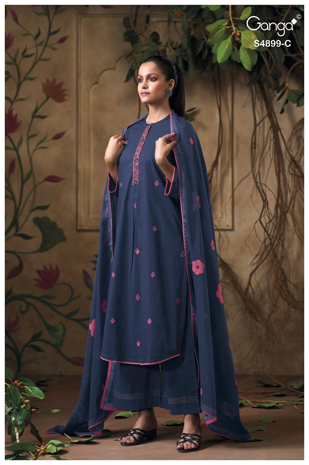 Juliera S4899 Ganga Cotton Plazzo Style Suits Supplier Ahmedabad