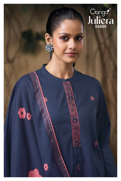 Juliera S4899 Ganga Cotton Plazzo Style Suits Supplier Ahmedabad