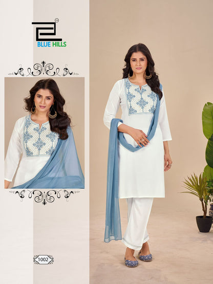 Juliet Blue Hills Rayon 14Kg Readymade Pant Style Suits Supplier Ahmedabad