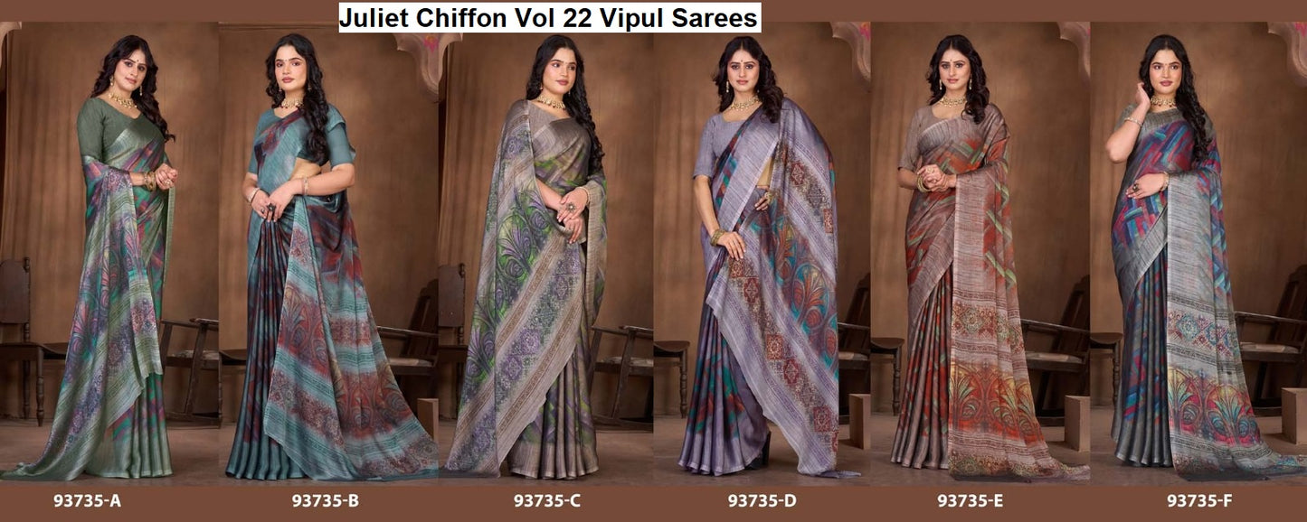 Juliet Chiffon Vol 22 Vipul Sarees Manufacturer Gujarat