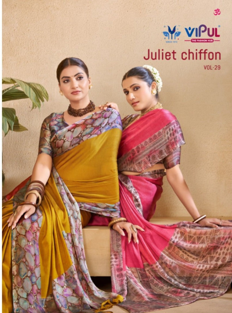 Juliet Chiffon Vol 29 Vipul Rangoli Sarees Wholesaler India