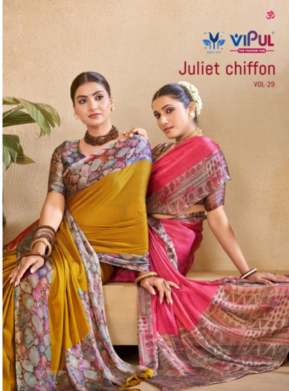 Juliet Chiffon Vol 29 Vipul Rangoli Sarees Wholesaler India